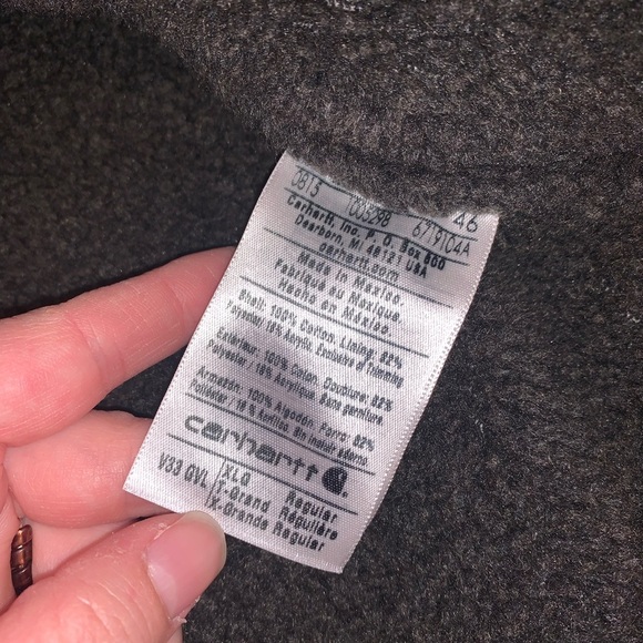 Carhartt V33 GVL Gray Fleece Sherpa Lined Canvas Rugged Work Wear Zip Up Vest XL - Picture 15 of 15